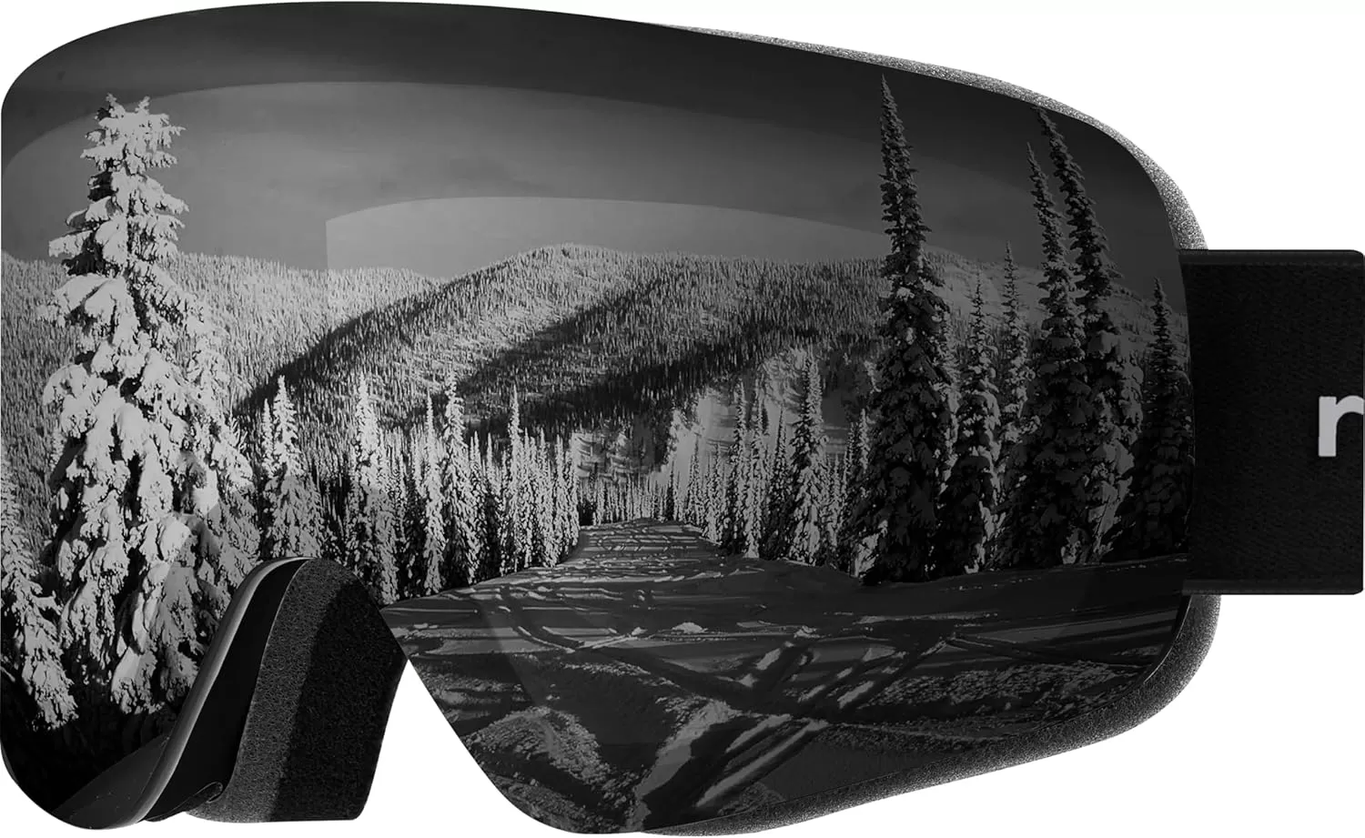imageRetrospec Flume Ski Goggles for Men and Women UV Protection Over Glasses AntiFog Scratch ResistantMatte BlackMirror Polarized