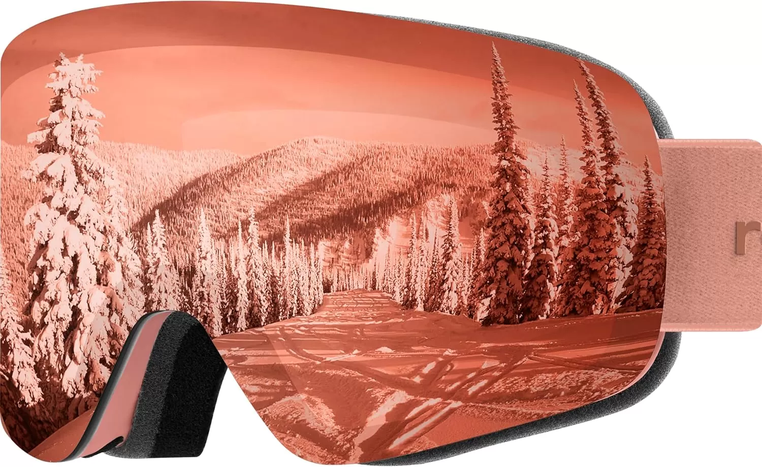 imageRetrospec Flume Ski Goggles for Men and Women UV Protection Over Glasses AntiFog Scratch ResistantMatte BlackMirror Polarized