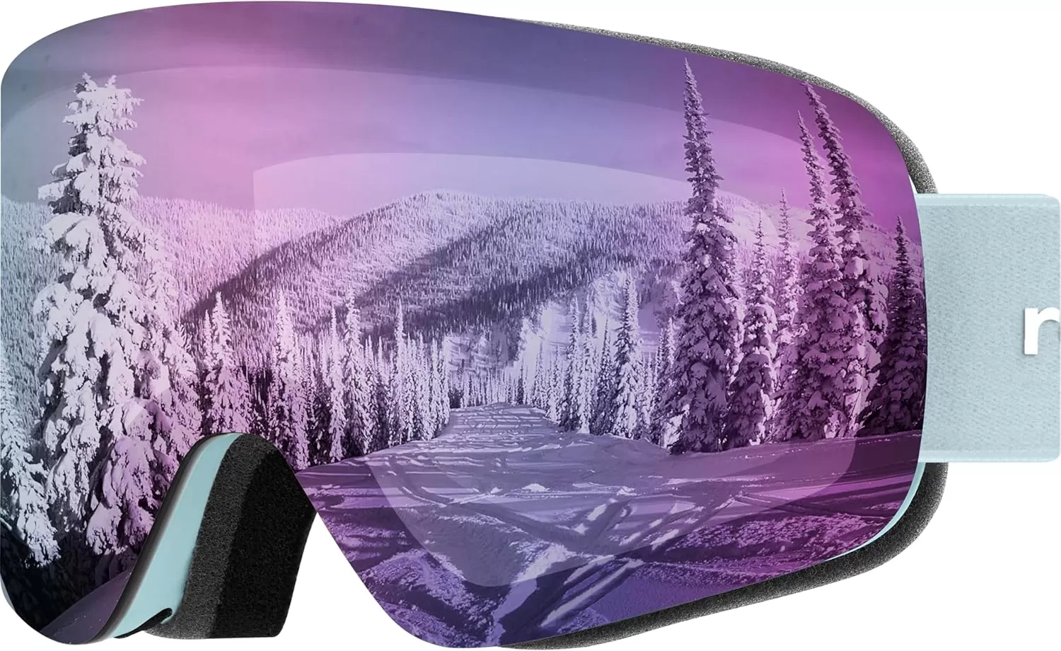 imageRetrospec Flume Ski Goggles for Men and Women UV Protection Over Glasses AntiFog Scratch ResistantMatte IceBismuth