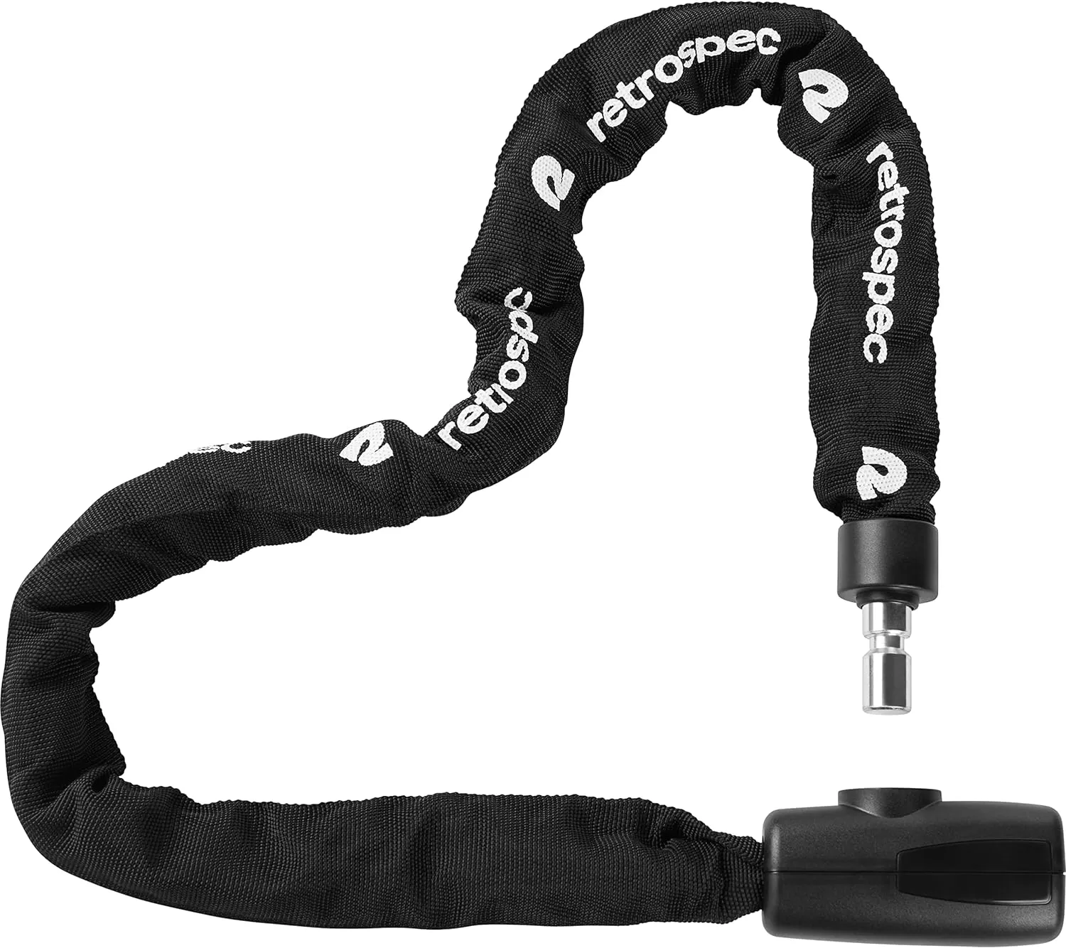 imageRetrospec Hero Plus Bicycle Chain Lock with Key Heavy Duty AntiTheft Bike Lock 10mm 3 Cut Resistant 3T Manganese Steel Chain and Weather Resistant Nylon Sleeve8mm Chain Links