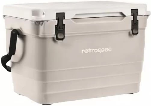 imageRetrospec Palisade Rotomolded 45 Qt Cooler  Fully Insulated Portable Ice Chest with Built in Bottle Opener TieDown Slots ampamp Dry Goods Basket  Large Beach Camping ampamp Travel Coolers  Dune