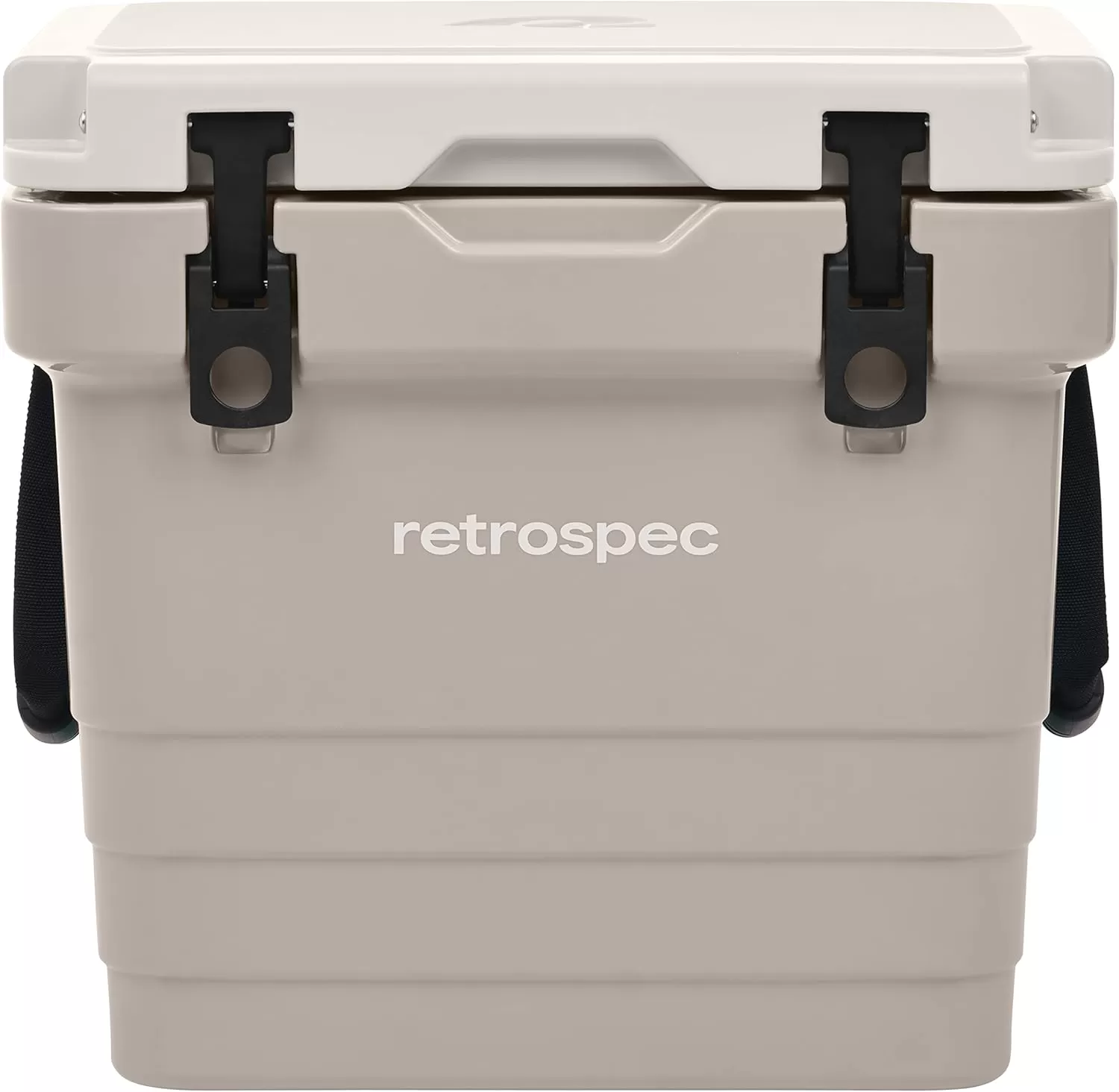 imageRetrospec Palisade Rotomolded Cooler  Fully Insulated Portable Ice Chest with Built in Bottle Opener TieDown Slots ampamp Dry Goods Basket  Large Beach Camping ampamp Travel Coolers 25 45 ampamp 65qtDune