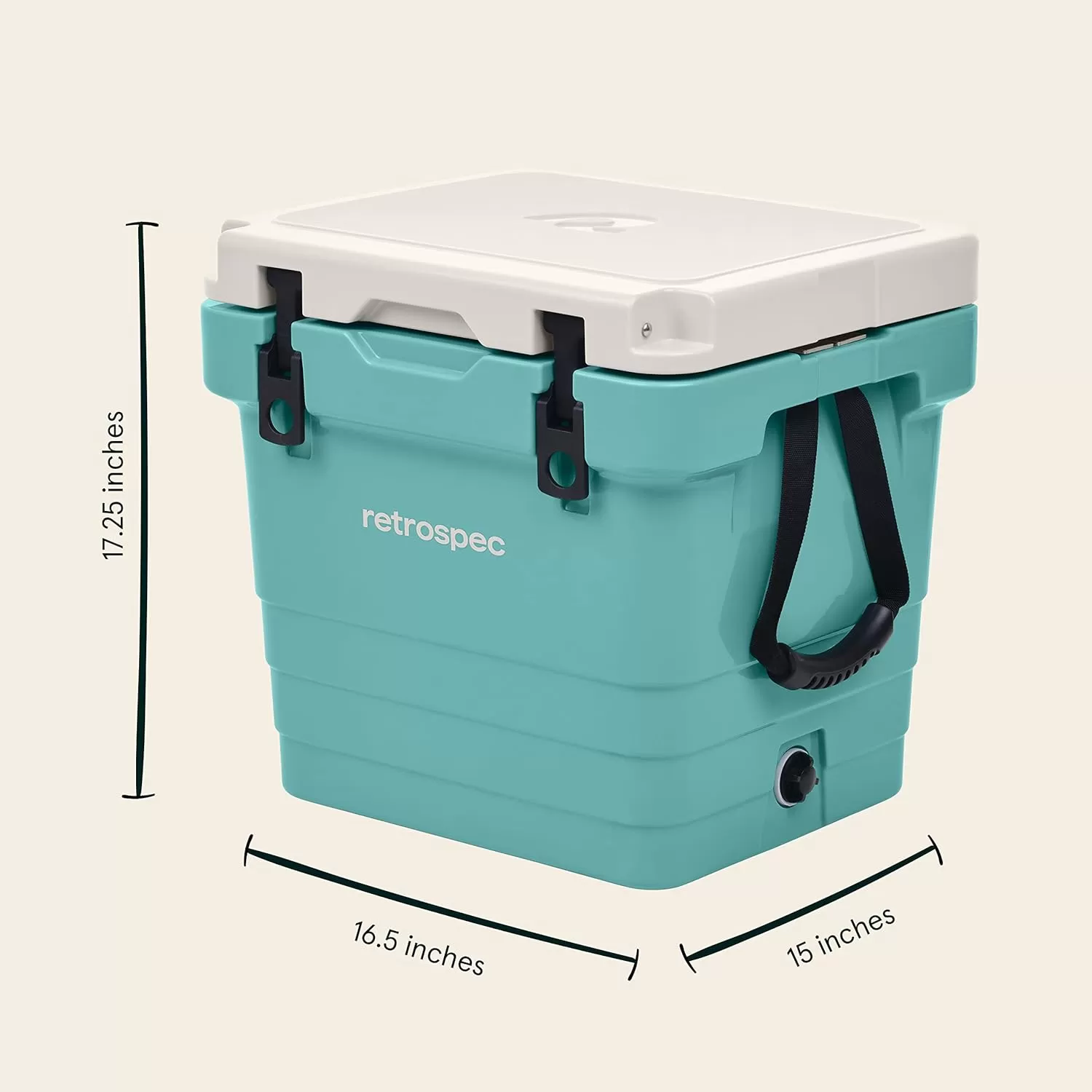 imageRetrospec Palisade Rotomolded Cooler  Fully Insulated Portable Ice Chest with Built in Bottle Opener TieDown Slots ampamp Dry Goods Basket  Large Beach Camping ampamp Travel Coolers 25 45 ampamp 65qtBlue Ridge