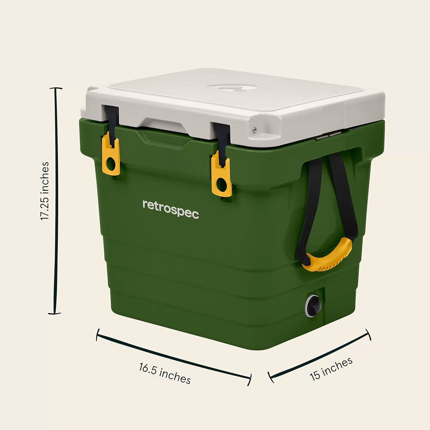 imageRetrospec Palisade Rotomolded Cooler  Fully Insulated Portable Ice Chest with Built in Bottle Opener TieDown Slots ampamp Dry Goods Basket  Large Beach Camping ampamp Travel Coolers 25 45 ampamp 65qtForest