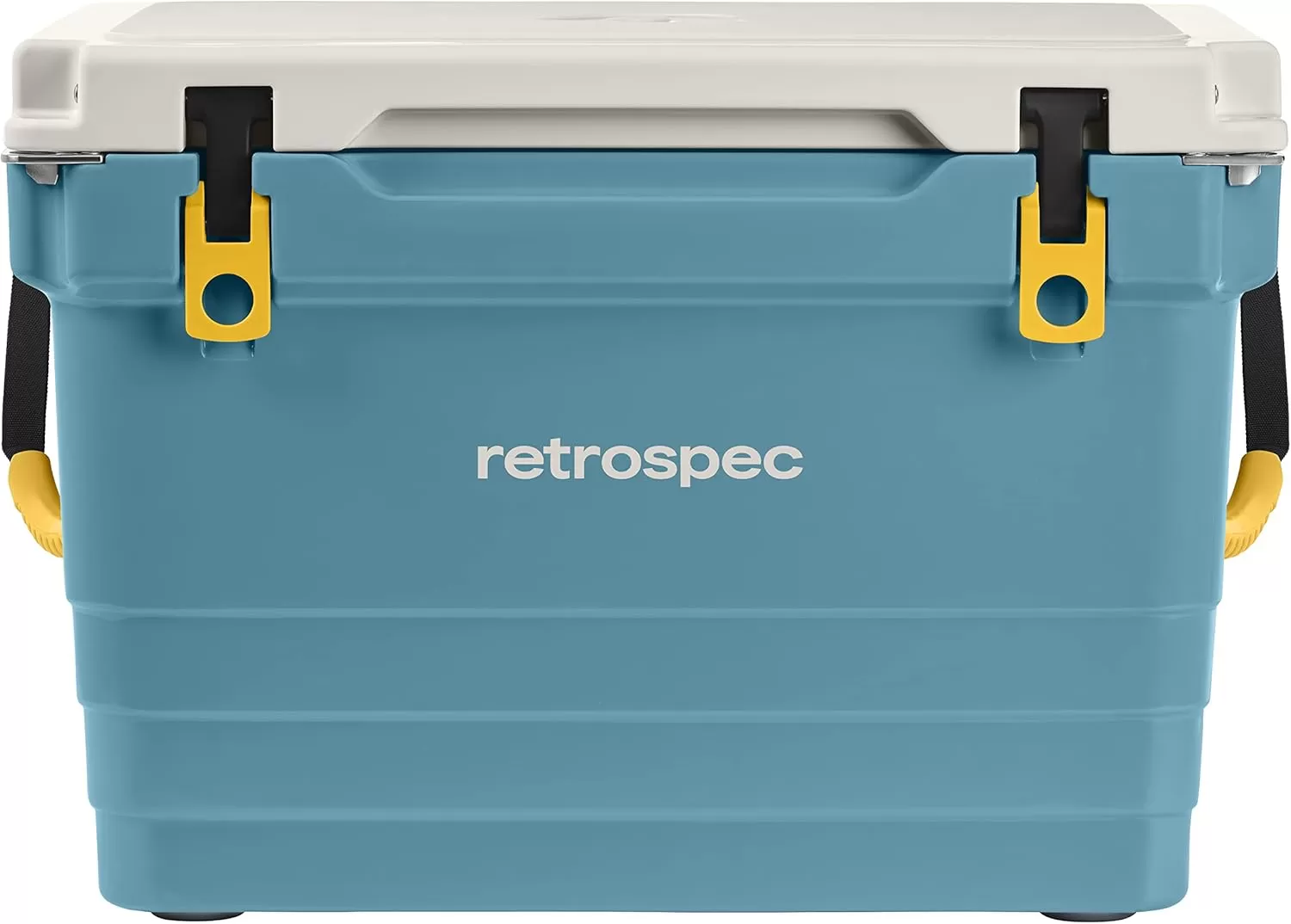 imageRetrospec Palisade Rotomolded Cooler  Fully Insulated Portable Ice Chest with Built in Bottle Opener TieDown Slots ampamp Dry Goods Basket  Large Beach Camping ampamp Travel Coolers 25 45 ampamp 65qtCoastal Blue