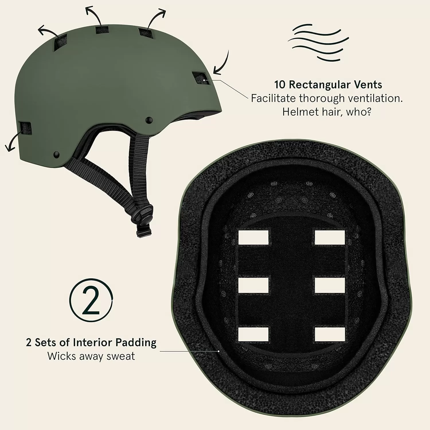 imageRetrospec Retrospec Dakota Bike Helmet  Skateboard Helmet Premium Protection MultiSport Bike BMX Skating Scooter and Skate HelmetMatte Forest
