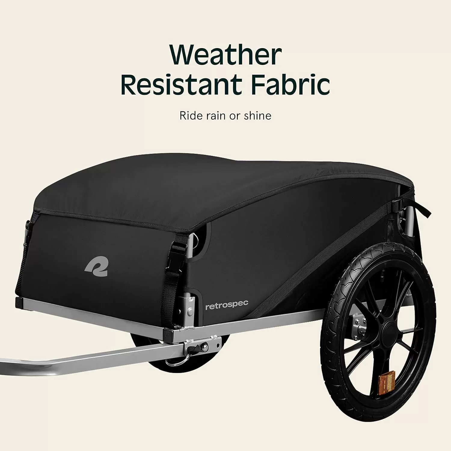 imageRetrospec Rover Hauler Cargo Bike Trailer with Folding Frame ampamp Weather Resistant Fabric Large Cargo Carrier Fits 20  29 Bicycle WheelsBlack