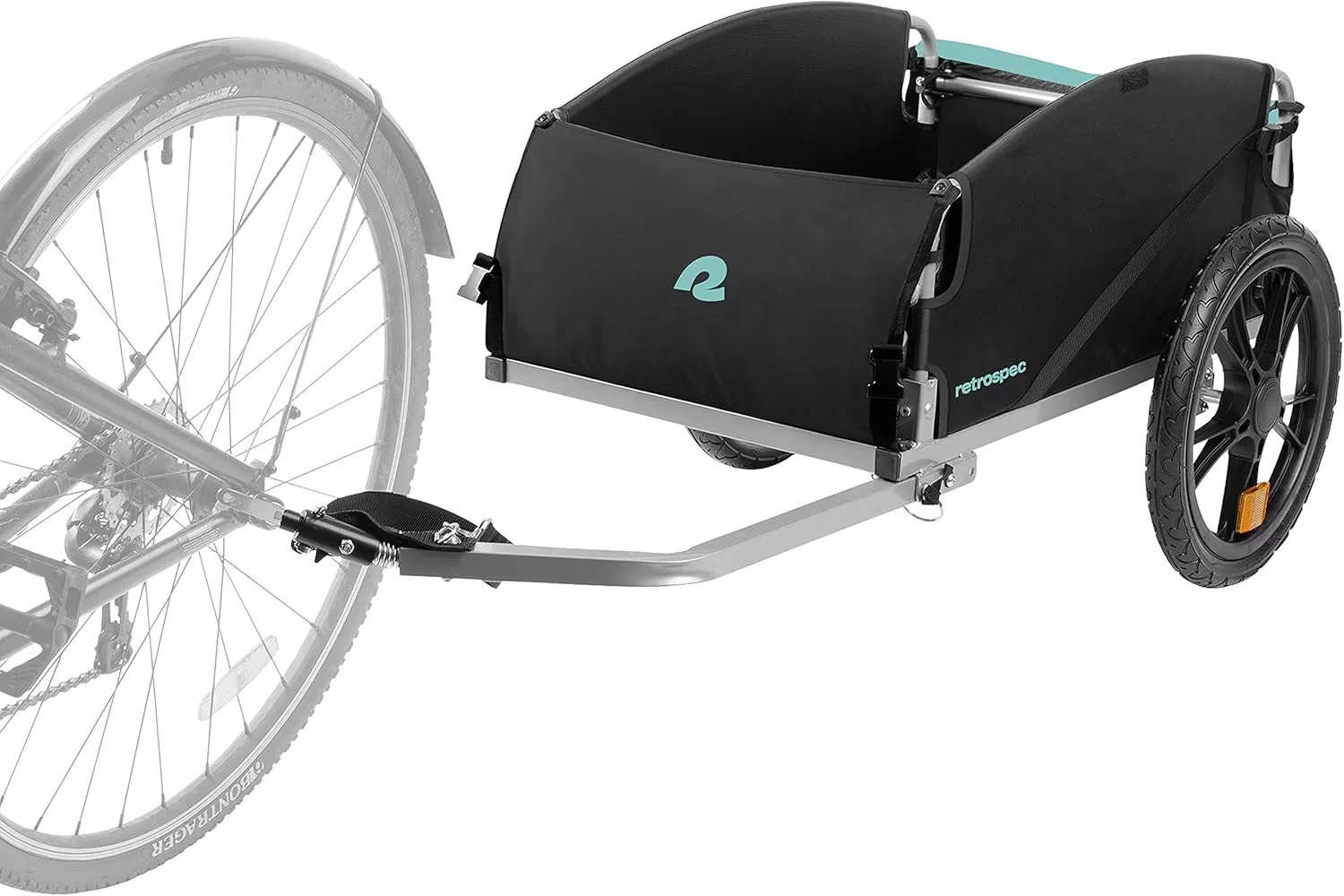 imageRetrospec Rover Hauler Cargo Bike Trailer with Folding Frame ampamp Weather Resistant Fabric Large Cargo Carrier Fits 20  29 Bicycle WheelsBlue Ridge