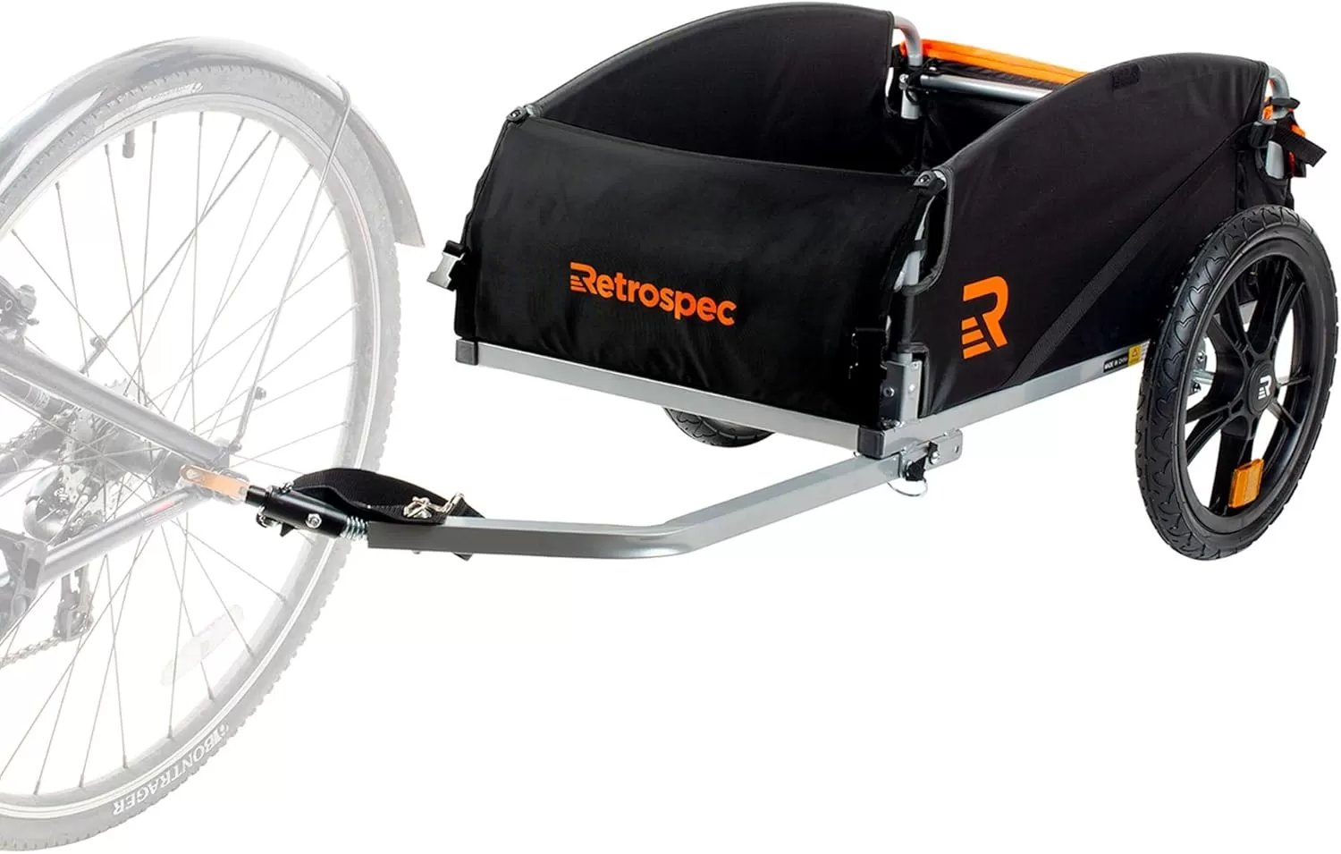 imageRetrospec Rover Hauler Cargo Bike Trailer with Folding Frame ampamp Weather Resistant Fabric Large Cargo Carrier Fits 20  29 Bicycle WheelsOrange