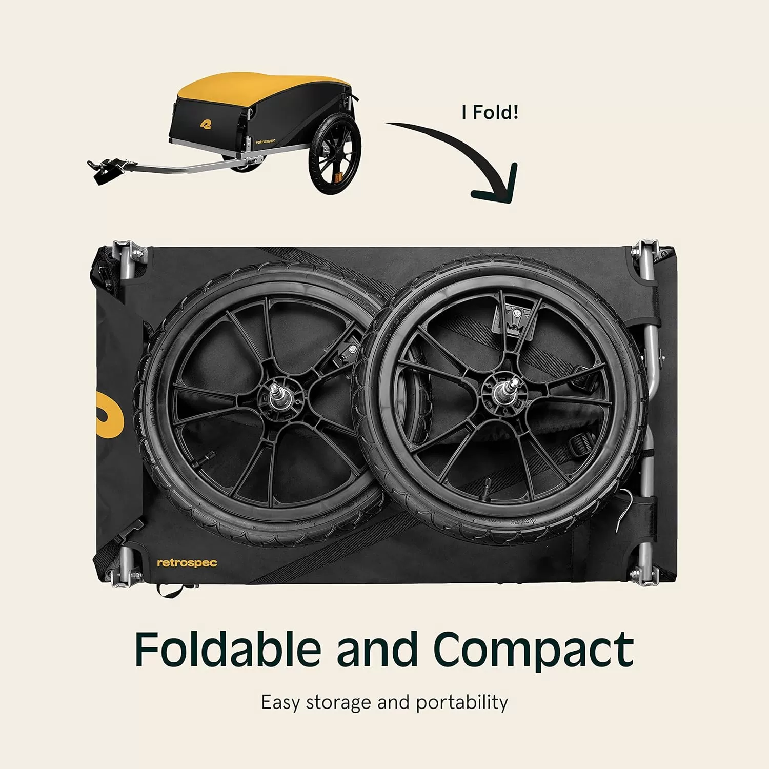 imageRetrospec Rover Hauler Cargo Bike Trailer with Folding Frame ampamp Weather Resistant Fabric Large Cargo Carrier Fits 20  29 Bicycle WheelsSun