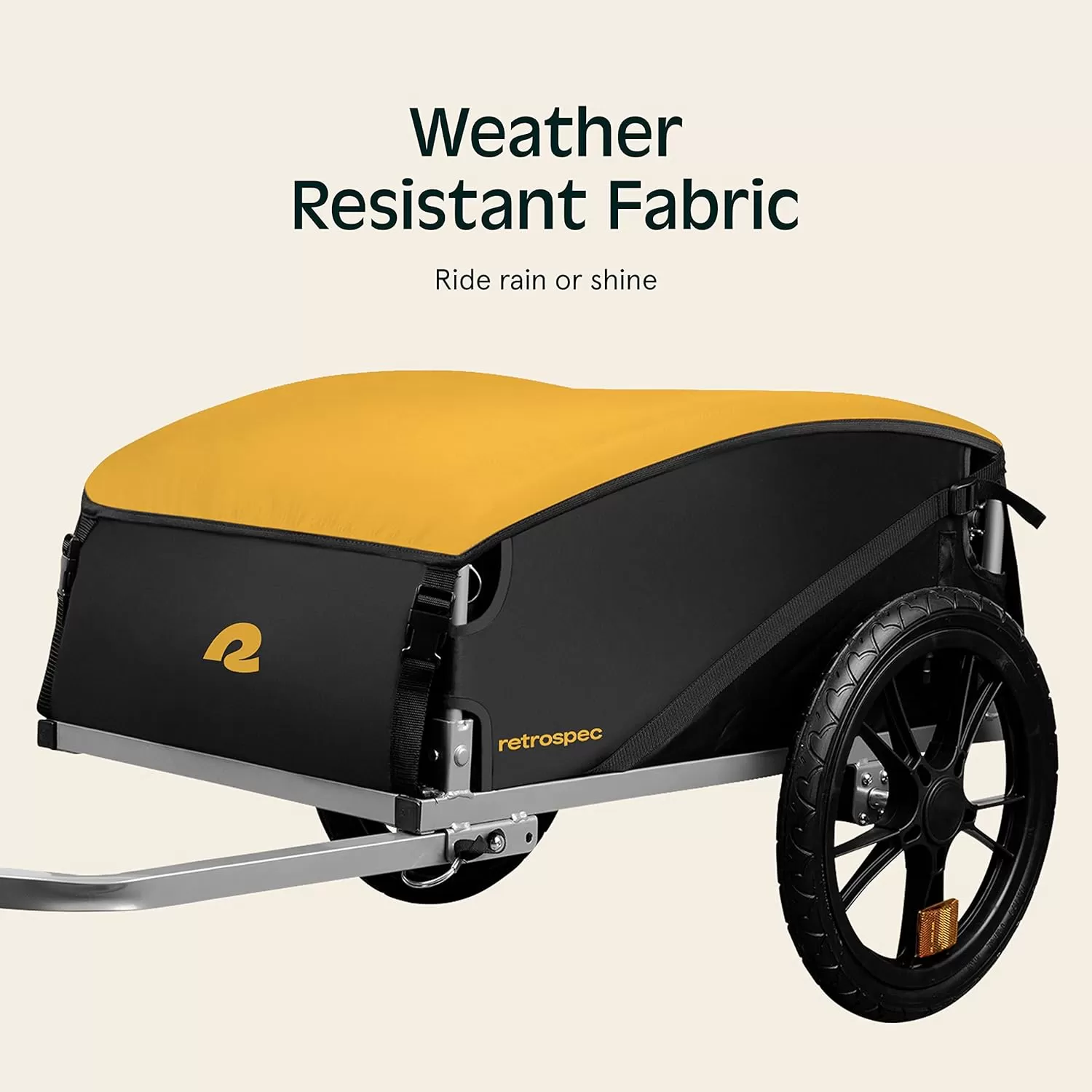 imageRetrospec Rover Hauler Cargo Bike Trailer with Folding Frame ampamp Weather Resistant Fabric Large Cargo Carrier Fits 20  29 Bicycle WheelsSun