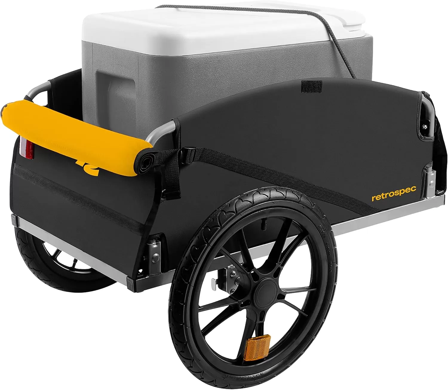 imageRetrospec Rover Hauler Cargo Bike Trailer with Folding Frame ampamp Weather Resistant Fabric Large Cargo Carrier Fits 20  29 Bicycle WheelsSun
