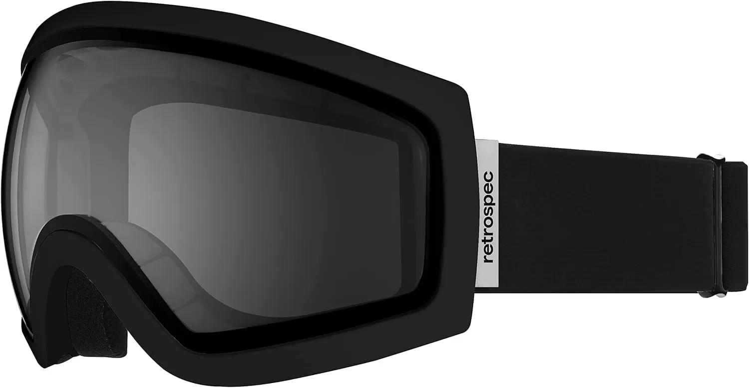 imageRetrospec Traverse Ski Goggles  Snowboard Goggles for Men Women  100 UV Protection AntiFog Snow GogglesMatte BlackStone