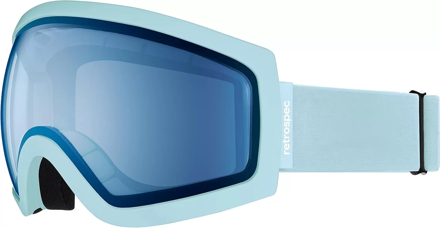 imageRetrospec Traverse Ski Goggles  Snowboard Goggles for Men Women  100 UV Protection AntiFog Snow GogglesMatte IceCrystal