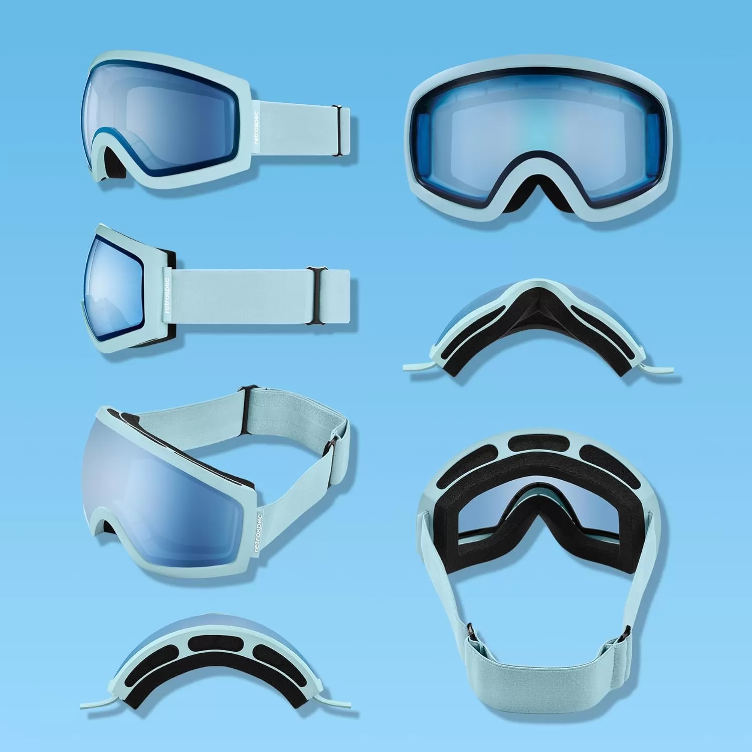 imageRetrospec Traverse Ski Goggles  Snowboard Goggles for Men Women  100 UV Protection AntiFog Snow GogglesMatte IceCrystal