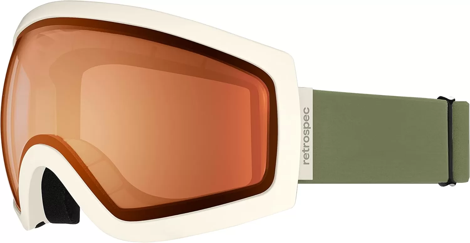 imageRetrospec Traverse Ski Goggles  Snowboard Goggles for Men Women  100 UV Protection AntiFog Snow GogglesMatte LaurelCitrine