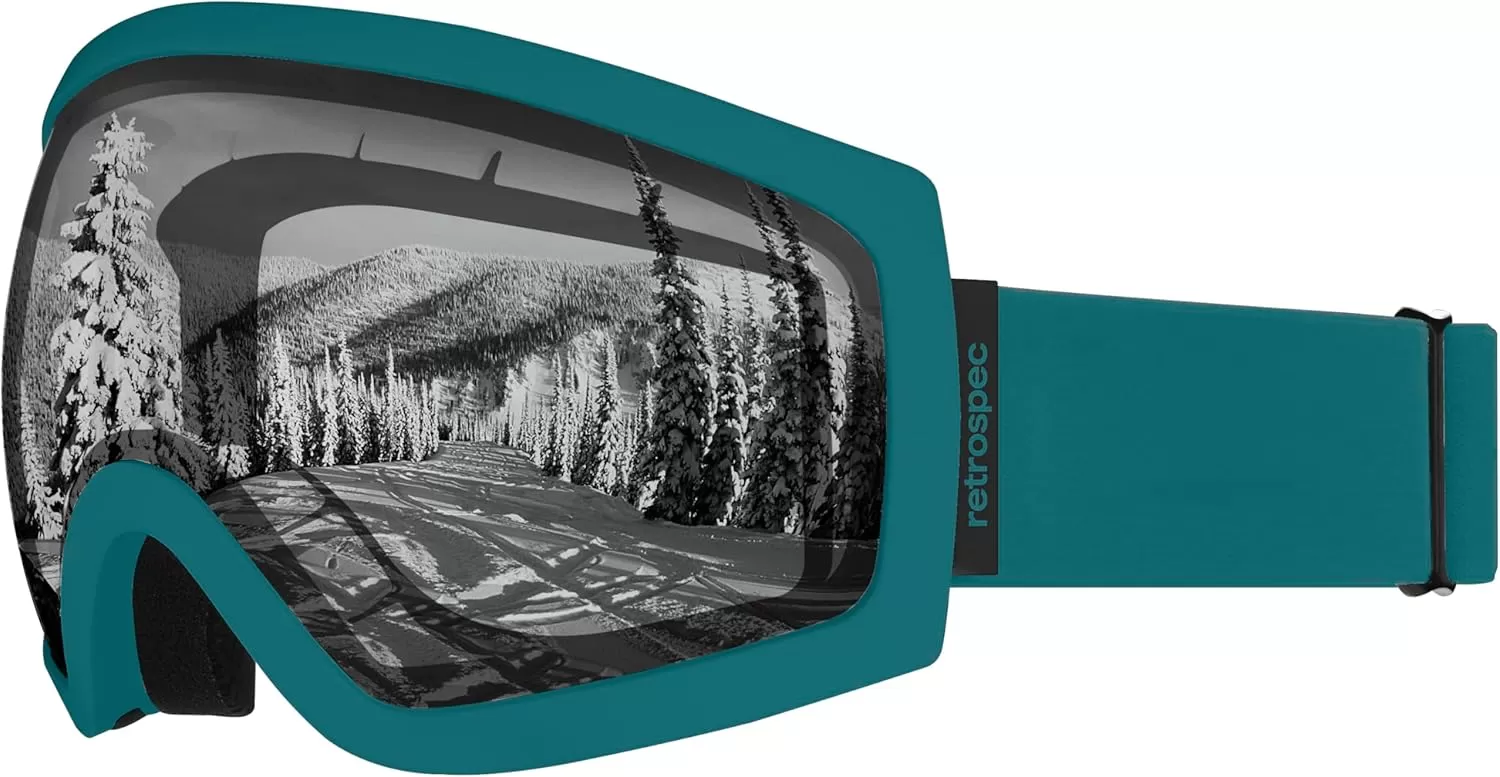imageRetrospec Traverse Ski Goggles  Snowboard Goggles for Men Women  100 UV Protection AntiFog Snow GogglesMatte ViridanStone