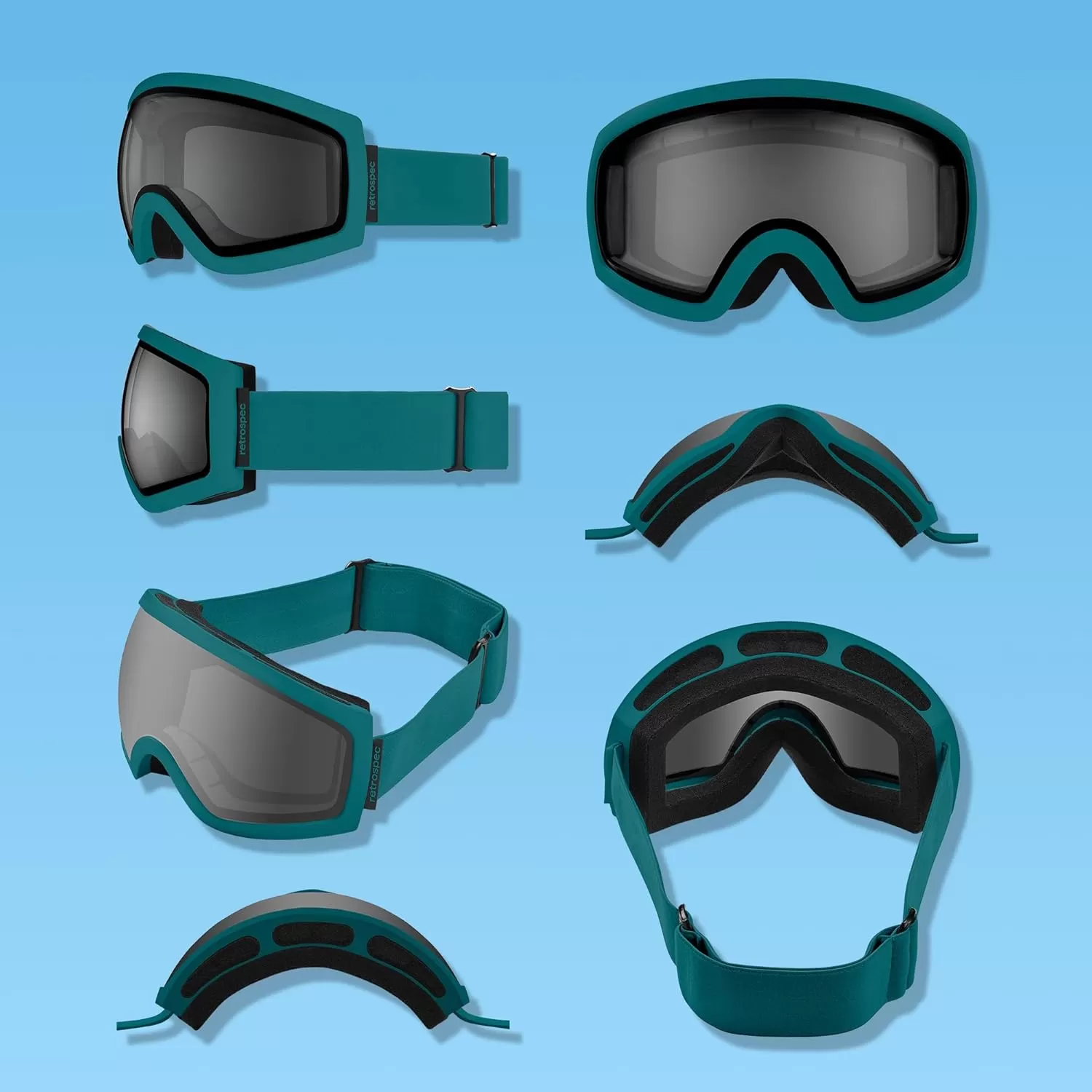imageRetrospec Traverse Ski Goggles  Snowboard Goggles for Men Women  100 UV Protection AntiFog Snow GogglesMatte ViridanStone