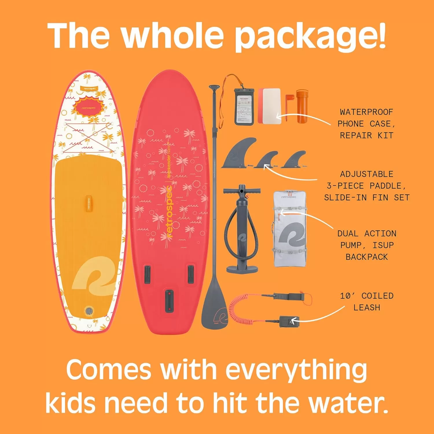 imageRetrospec WeekenderNano 8ft Inflatable Stand Up PaddleboardSummer Punch