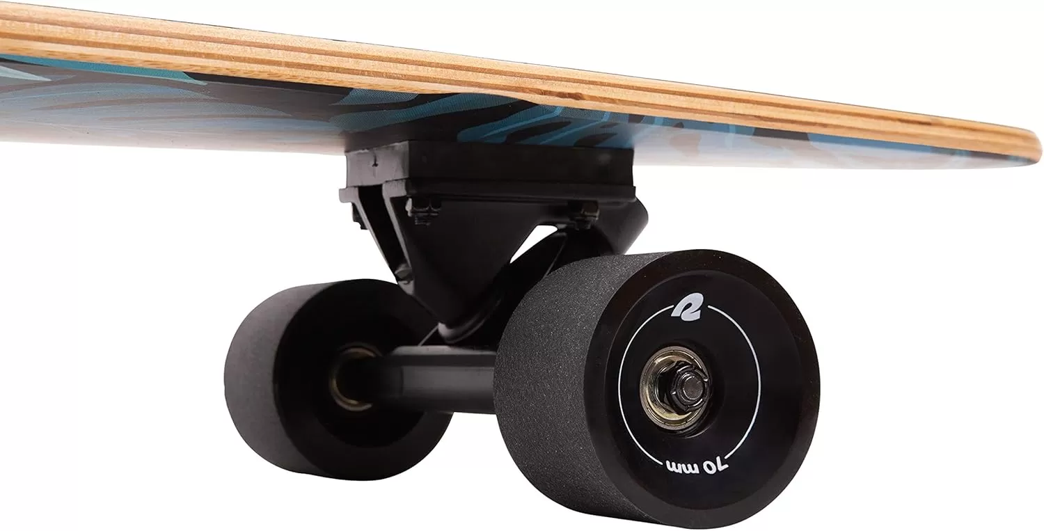 imageRetrospec Zed Cruiser ampamp Pintail Longboard Skateboard Complete Cruiser  Bamboo ampamp Canadian Maple Wood Cruiser wReverse Kingpin Trucks for Commuting Cruising Carving ampamp Downhill RidingDark Tropics