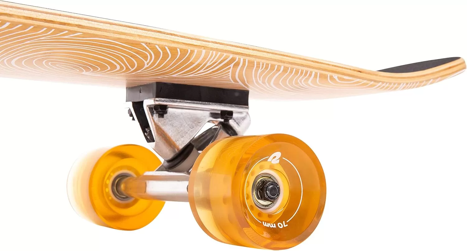 imageRetrospec Zed Cruiser ampamp Pintail Longboard Skateboard Complete Cruiser  Bamboo ampamp Canadian Maple Wood Cruiser wReverse Kingpin Trucks for Commuting Cruising Carving ampamp Downhill RidingRiptide