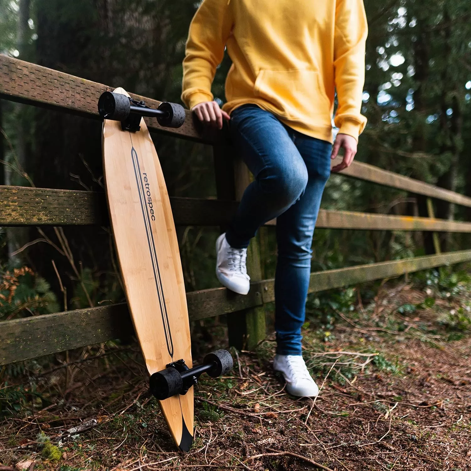 imageRetrospec Zed Cruiser ampamp Pintail Longboard Skateboard Complete Cruiser  Bamboo ampamp Canadian Maple Wood Cruiser wReverse Kingpin Trucks for Commuting Cruising Carving ampamp Downhill RidingDark Tropics