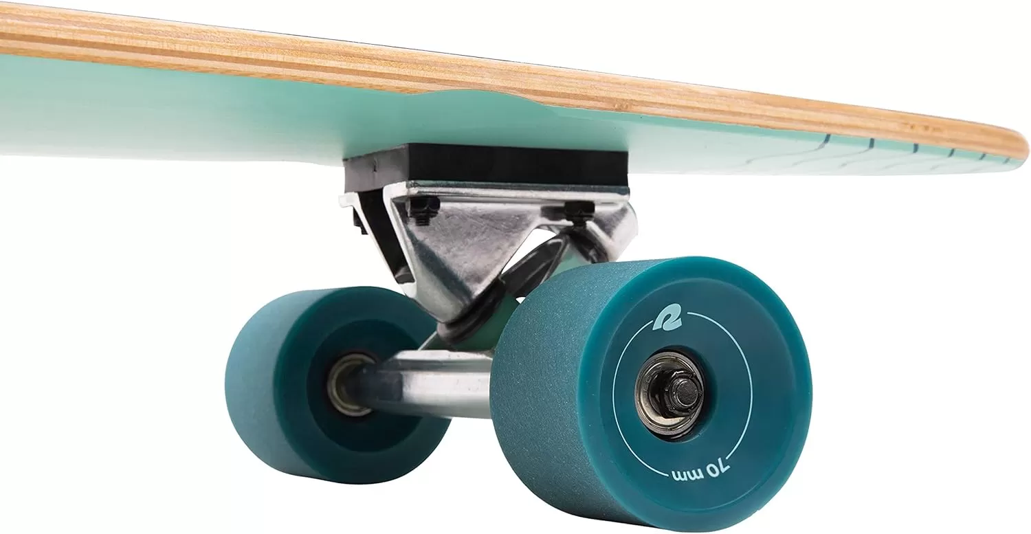 imageRetrospec Zed Cruiser ampamp Pintail Longboard Skateboard Complete Cruiser  Bamboo ampamp Canadian Maple Wood Cruiser wReverse Kingpin Trucks for Commuting Cruising Carving ampamp Downhill RidingBondi Wave