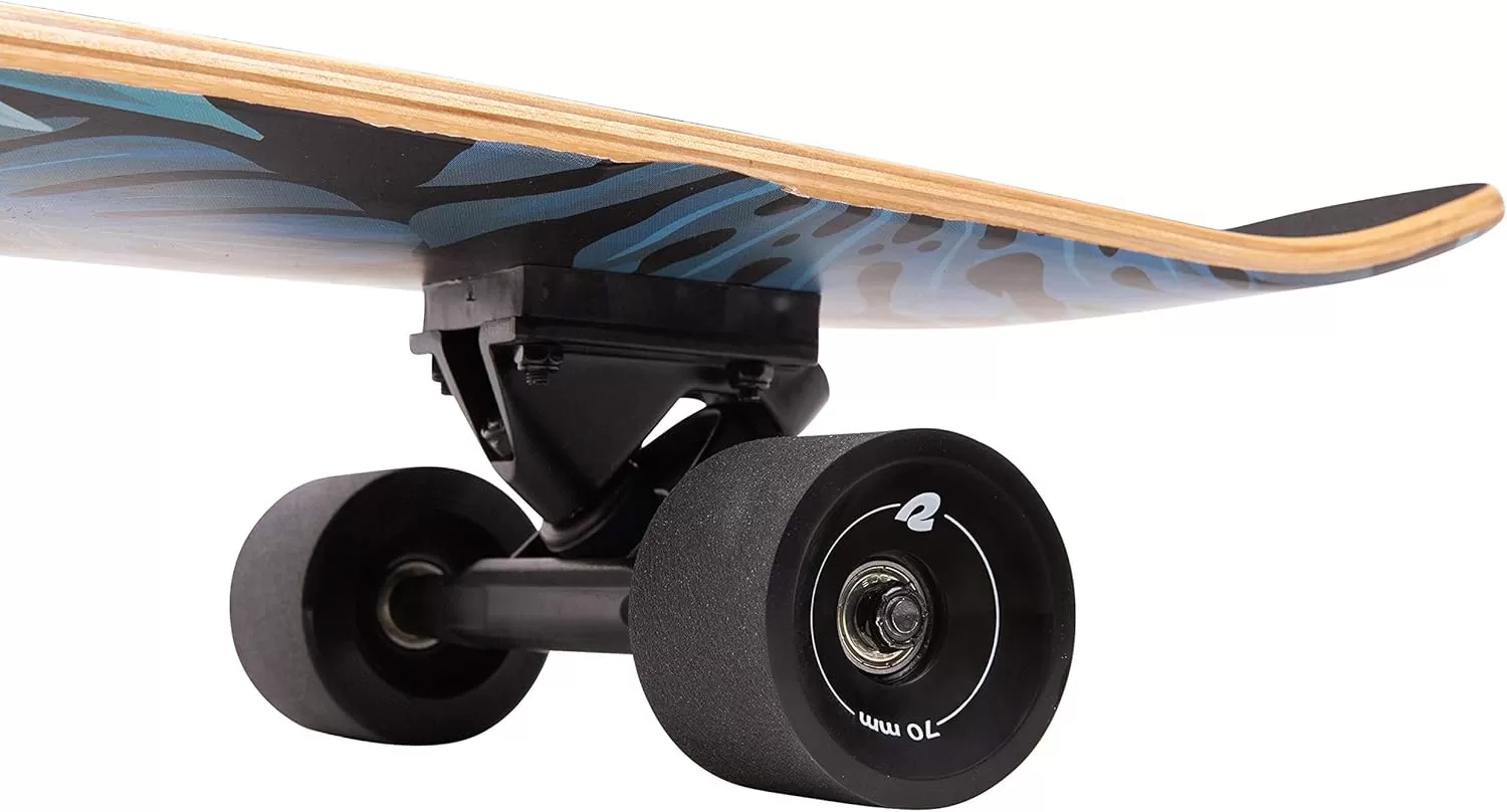 imageRetrospec Zed Cruiser ampamp Pintail Longboard Skateboard Complete Cruiser  Bamboo ampamp Canadian Maple Wood Cruiser wReverse Kingpin Trucks for Commuting Cruising Carving ampamp Downhill RidingDark Tropics