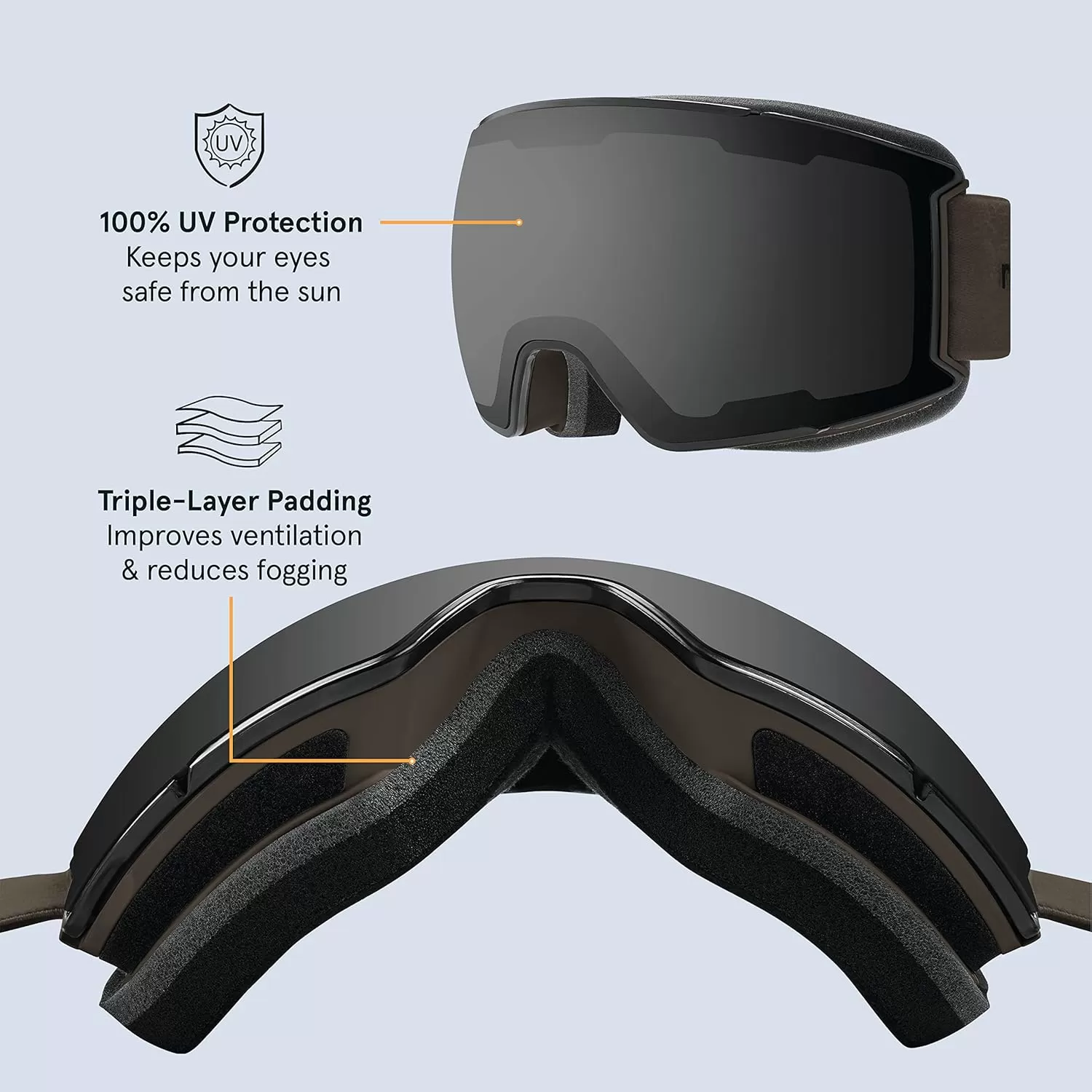 imageRetrospec Zenith Ski Goggles  Snowboard Goggles for Men Women Boys ampamp Girls  100 UV Protection AntiFog Snow GogglesMatte BasaltMirror Polarized