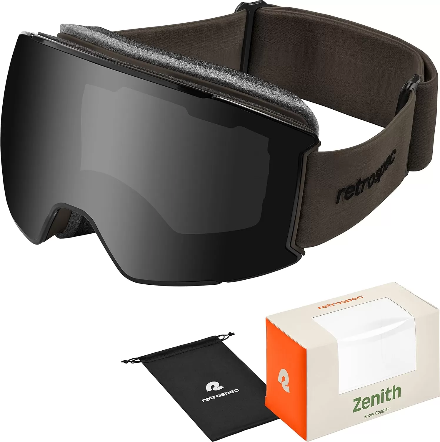 imageRetrospec Zenith Ski Goggles  Snowboard Goggles for Men Women Boys ampamp Girls  100 UV Protection AntiFog Snow GogglesMatte BasaltMirror Polarized