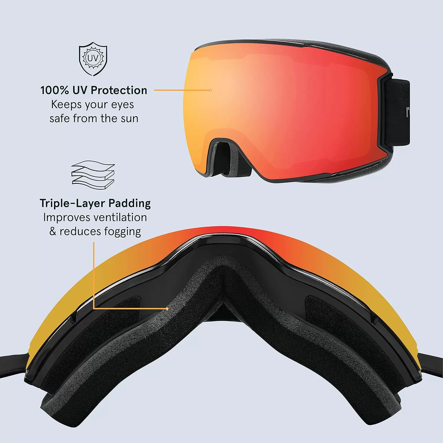 imageRetrospec Zenith Ski Goggles  Snowboard Goggles for Men Women Boys ampamp Girls  100 UV Protection AntiFog Snow GogglesMatte BlackJasper