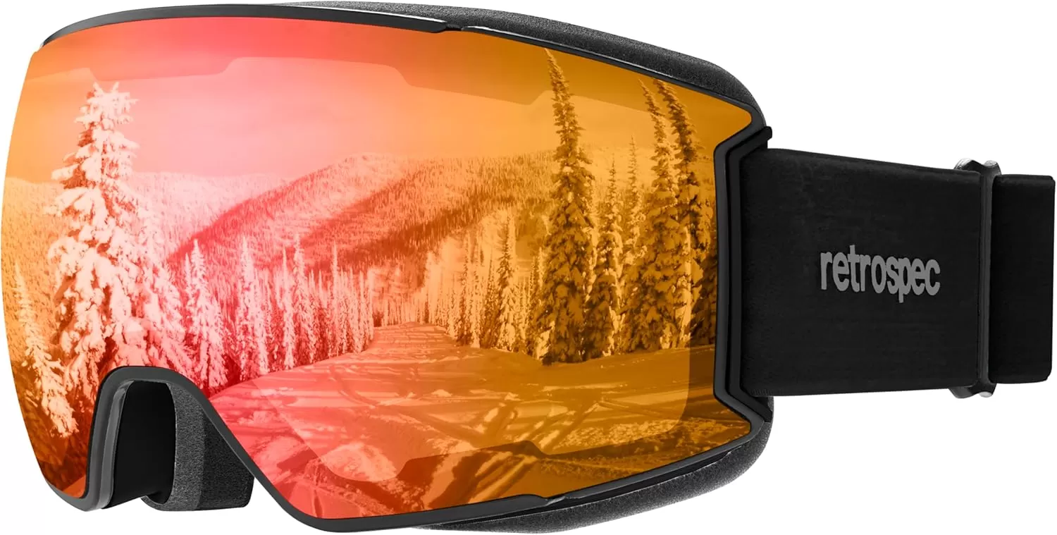 imageRetrospec Zenith Ski Goggles  Snowboard Goggles for Men Women Boys ampamp Girls  100 UV Protection AntiFog Snow GogglesMatte BlackJasper