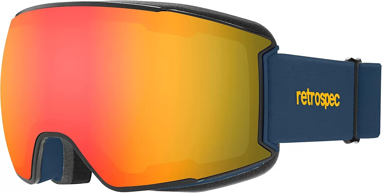 imageRetrospec Zenith Ski Goggles  Snowboard Goggles for Men Women Boys ampamp Girls  100 UV Protection AntiFog Snow GogglesMatte NavyHeliodor