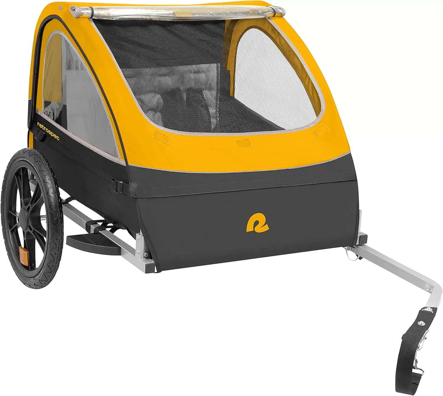 imageSingle ampamp Double Passenger Childrens FoldableCollapsible Tow Behind Bike Trailer with 16quot Wheels Safety Reflectors ampamp Rear Storage CompartmentSun