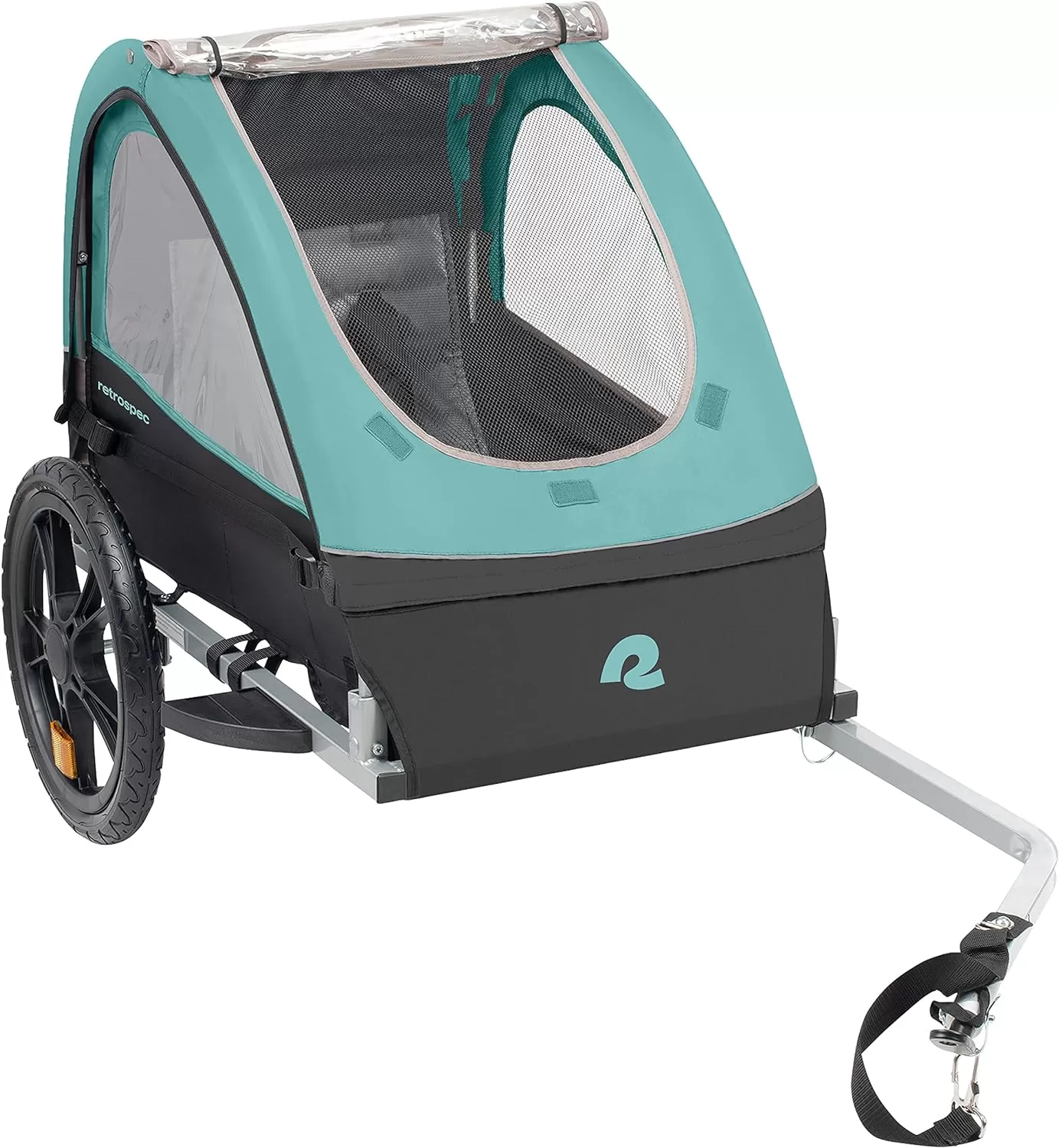 imageSingle ampamp Double Passenger Childrens FoldableCollapsible Tow Behind Bike Trailer with 16quot Wheels Safety Reflectors ampamp Rear Storage CompartmentBlue Ridge