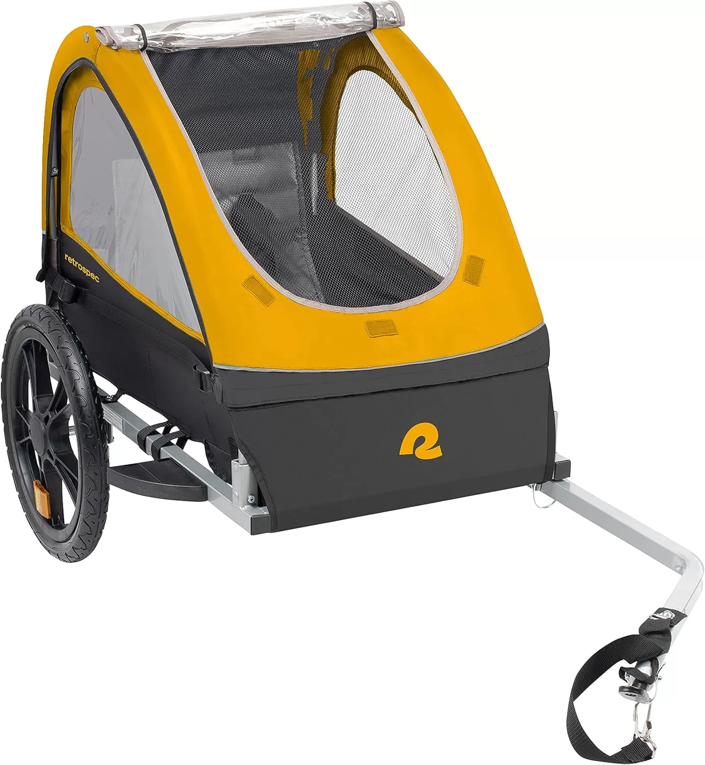 imageSingle ampamp Double Passenger Childrens FoldableCollapsible Tow Behind Bike Trailer with 16quot Wheels Safety Reflectors ampamp Rear Storage CompartmentSun