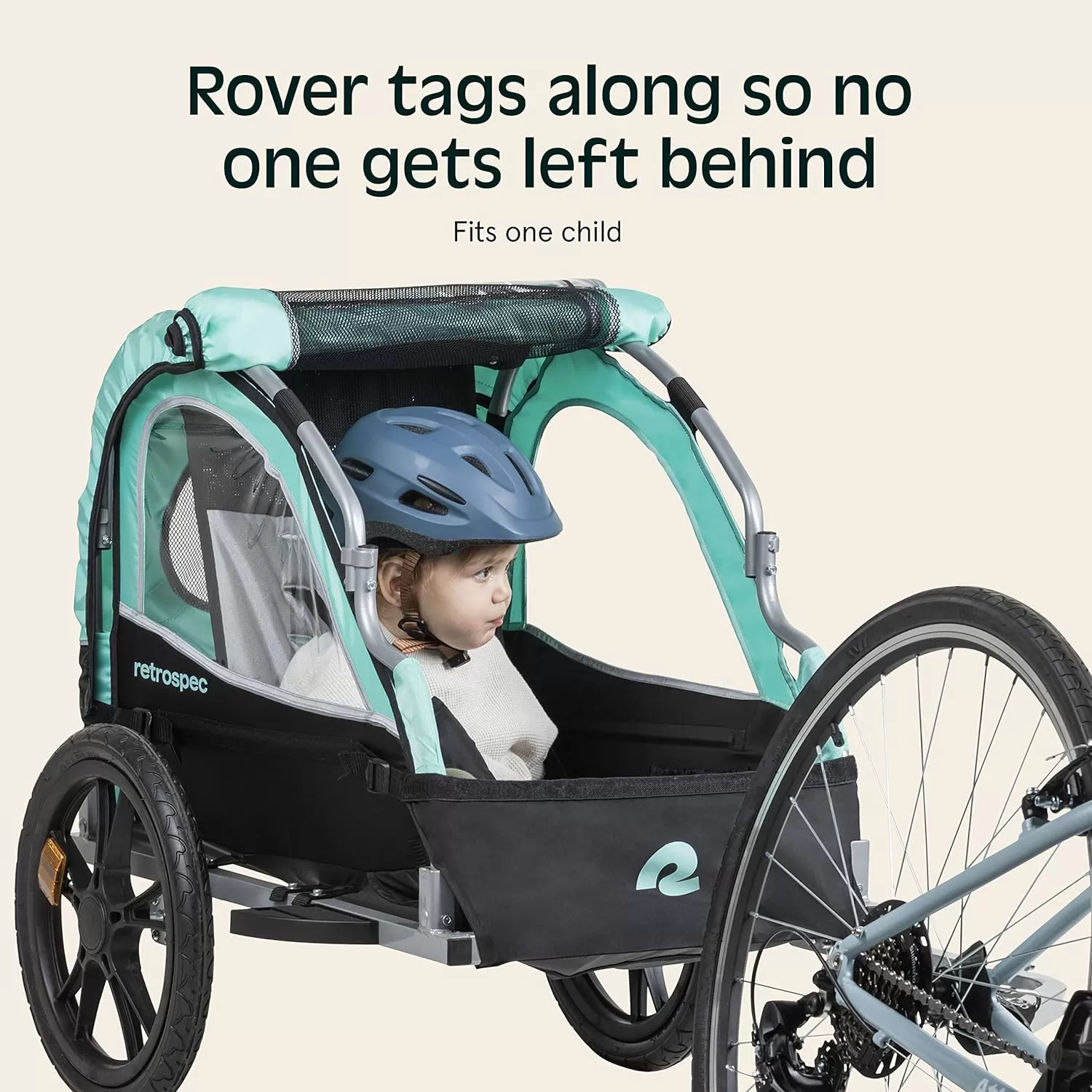 imageSingle ampamp Double Passenger Childrens FoldableCollapsible Tow Behind Bike Trailer with 16quot Wheels Safety Reflectors ampamp Rear Storage CompartmentBlue Ridge