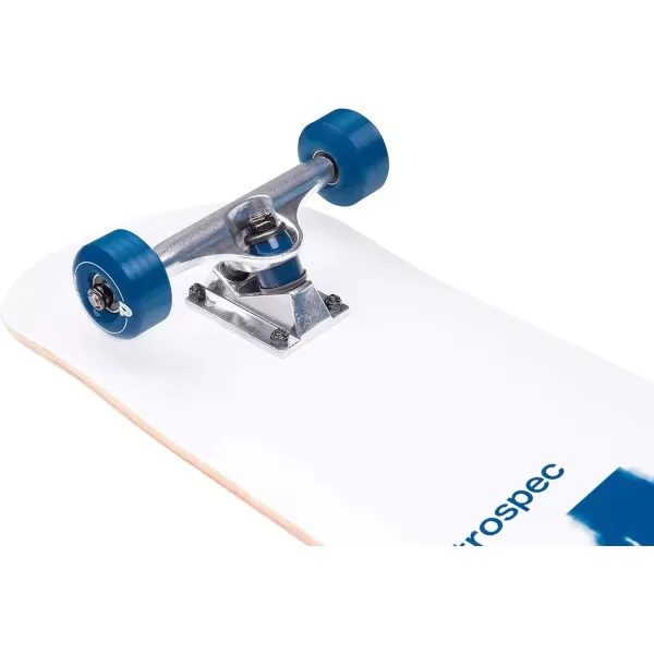 imageRetrospec Alameda Skateboard Complete  Canadian Maple Wood Deck w 55 Inch Aluminum Alloy Trucks for Commuting Cruising Carving ampamp Downhill RidingAzul Mist