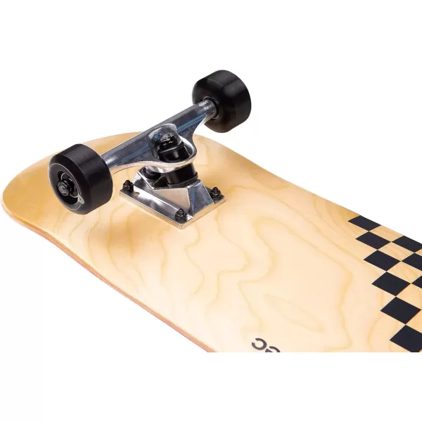 imageRetrospec Alameda Skateboard Complete  Canadian Maple Wood Deck w 55 Inch Aluminum Alloy Trucks for Commuting Cruising Carving ampamp Downhill RidingBlack Checker