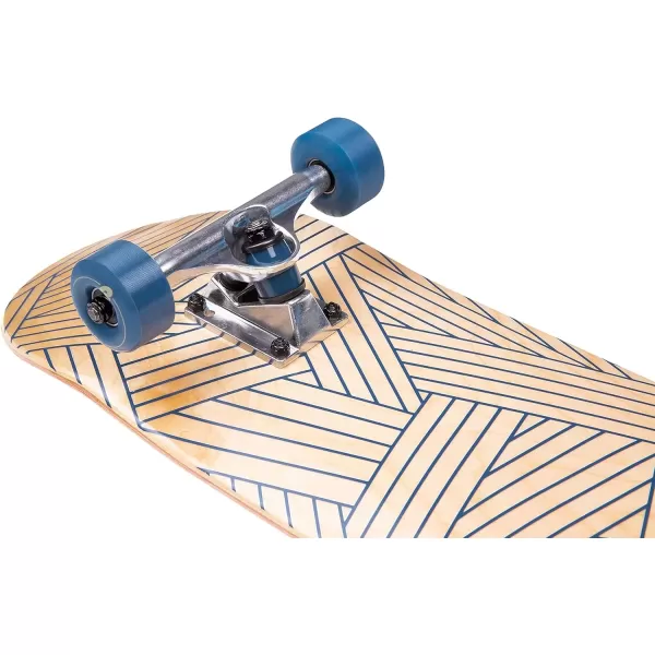 imageRetrospec Alameda Skateboard Complete  Canadian Maple Wood Deck w 55 Inch Aluminum Alloy Trucks for Commuting Cruising Carving ampamp Downhill RidingWoven Navy