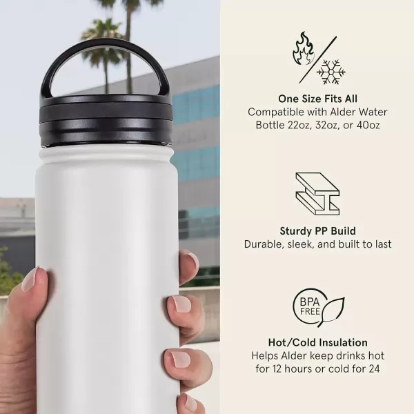 imageRetrospec Alder Wide Mouth Water Bottle Lid for Retrospec Alder Canteen Water Bottle BPA Free Plastic Water Bottle Lid with LeakResistant Seal fits 22 32 or 40 ozBlack