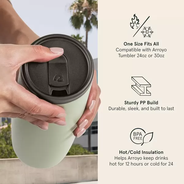 imageRetrospec Arroyo Tumbler Replacement Straw Lid for Arroyo Stainless Steel Tumbler Insulated Travel Mug BPA Free with All Day Insulation  Fits 24 30oz Tumbler Lid with Straw  BlackGray