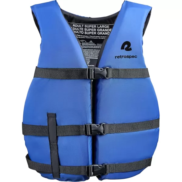 imageRetrospec Bobbin Life Jackets for Adults Lightweight Durable USCG Approved Life Vests for Adults for Boating Swimming Paddling ampamp MoreMarine Blue
