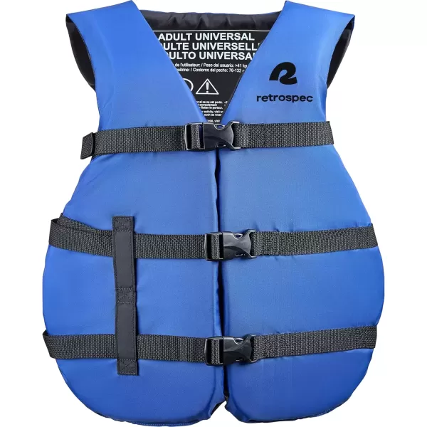 imageRetrospec Bobbin Life Jackets for Adults Lightweight Durable USCG Approved Life Vests for Adults for Boating Swimming Paddling ampamp MoreMarine Blue