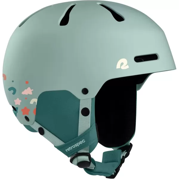 imageRetrospec Comstock Youth Ski ampamp Snowboard Helmet for Kids  Durable ABS Shell Protective EPS Foam ampamp Cooling Vents  Adjustable Fit for Boys ampamp GirlsMatte Matcha Forest
