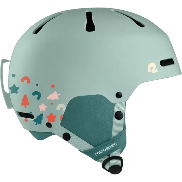 imageRetrospec Comstock Youth Ski ampamp Snowboard Helmet for Kids  Durable ABS Shell Protective EPS Foam ampamp Cooling Vents  Adjustable Fit for Boys ampamp GirlsMatte Matcha Forest