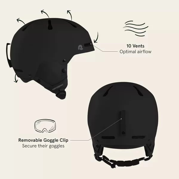 imageRetrospec Comstock Youth Ski ampamp Snowboard Helmet for Kids  Durable ABS Shell Protective EPS Foam ampamp Cooling Vents  Adjustable Fit for Boys ampamp GirlsMatte Black