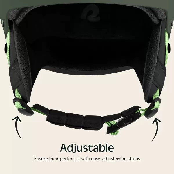 imageRetrospec Comstock Youth Ski ampamp Snowboard Helmet for Kids  Durable ABS Shell Protective EPS Foam ampamp Cooling Vents  Adjustable Fit for Boys ampamp GirlsMatte Forest