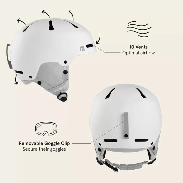 imageRetrospec Comstock Youth Ski ampamp Snowboard Helmet for Kids  Durable ABS Shell Protective EPS Foam ampamp Cooling Vents  Adjustable Fit for Boys ampamp GirlsMatte White