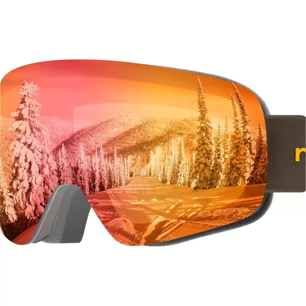 imageRetrospec Flume Ski Goggles for Men and Women UV Protection Over Glasses AntiFog Scratch ResistantMatte BlackKaleido